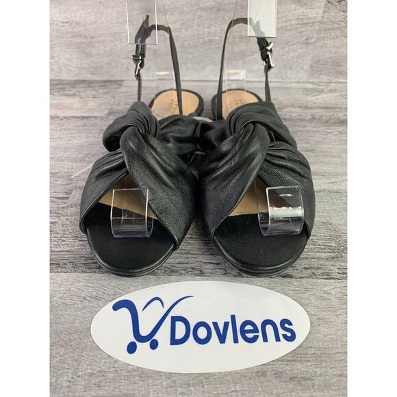 Schutz Womens Size 6B Black Leather Open Toe Knotted Sandals - Picture 2 of 5